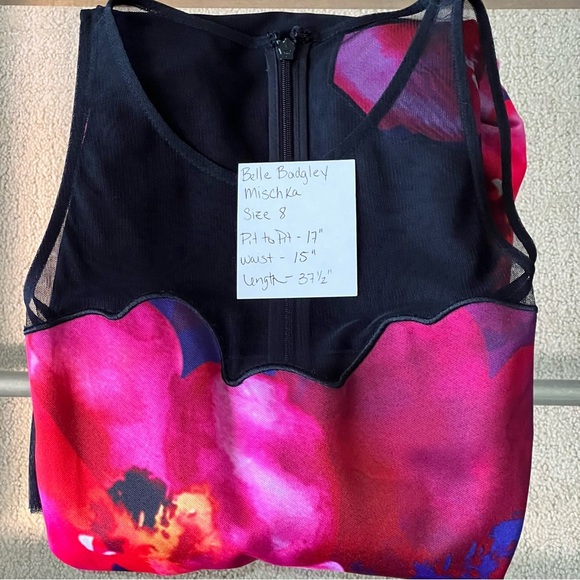 Badgley Mischka Black and Pink Halter Midi Sundress - Picture 12 of 12